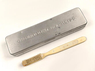 Chlorodont Reisekästchen der Leo werke AG. Unvollständig, guter Zustand, aus den 1930iger Jahren