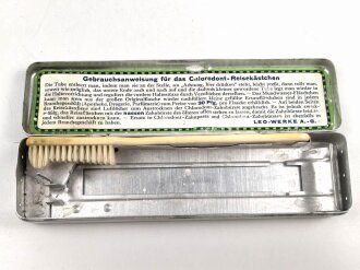 Chlorodont Reisekästchen der Leo werke AG. Unvollständig, guter Zustand, aus den 1930iger Jahren