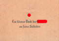 "Ein kleiner Dank des Führers an seine Soldaten" Beilagekarte zum "Führergeschenk"  DIN A6