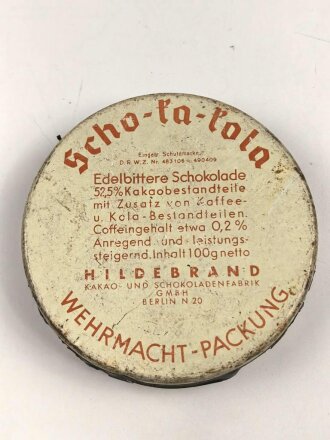 Scho-ka-kola Dose Wehrmacht Packung , ungereinigtes Stück, leer