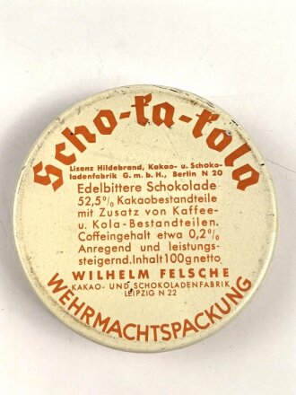 Scho-ka-kola Dose Wehrmacht Packung datiert 1938
