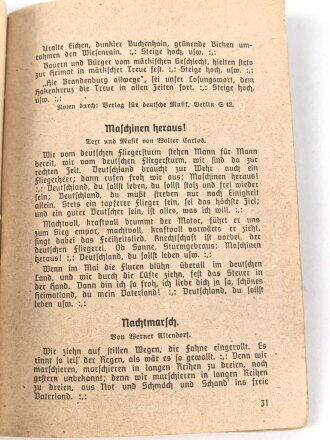 "Sturm- und Kampflieder für Front und Heimat" 125 Seiten, DIN A6, stark gebraucht, Einband lose