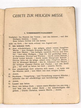 "Gebete und Lieder" Für den Katholischen Wehrmacht Gottesdienst, 40 Seiten, DIN A6, gebraucht,