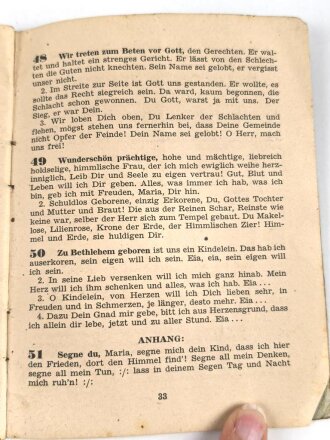 "Gebete und Lieder" Für den Katholischen Wehrmacht Gottesdienst, 40 Seiten, DIN A6, gebraucht,