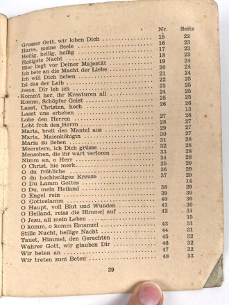 "Gebete und Lieder" Für den Katholischen Wehrmacht Gottesdienst, 40 Seiten, DIN A6, gebraucht,