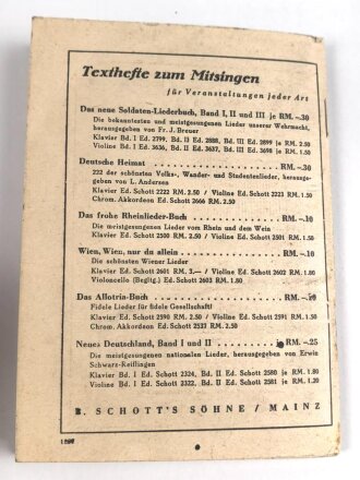 "Das neue Soldaten-Liederbuch" , Textbuch mit Melodien 2 stimmig,Band II, 80 Seiten, gebraucht