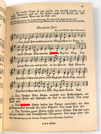 "Das neue Soldaten-Liederbuch" , Textbuch mit Melodien 2 stimmig, Band 3, 80 Seiten, gebraucht