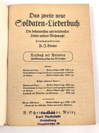 "Das zweite neue Soldaten-Liederbuch" ,...