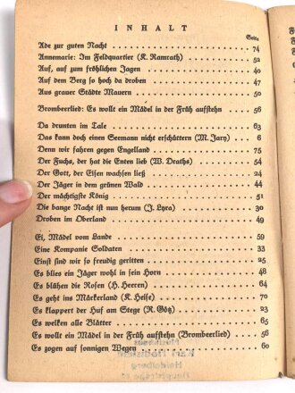 "Das zweite neue Soldaten-Liederbuch" , Textbuch mit Melodien 2 stimmig, 76 Seiten,  gebraucht