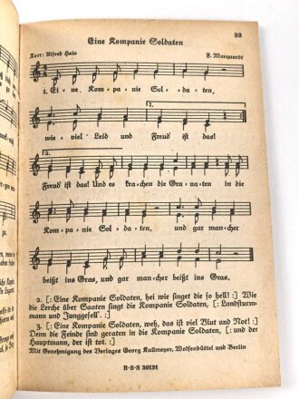 "Das zweite neue Soldaten-Liederbuch" , Textbuch mit Melodien 2 stimmig, 76 Seiten,  gebraucht