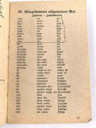 "Wehrmacht Sprachführer - Deutsch/Französisch" 55 Seiten, DIN A6, gebraucht