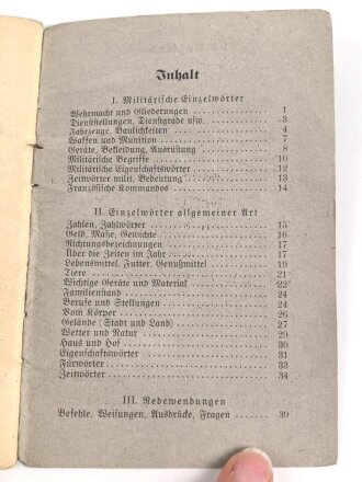 "Wehrmacht Sprachführer - Deutsch/Französisch" 55 Seiten, DIN A6, gebraucht