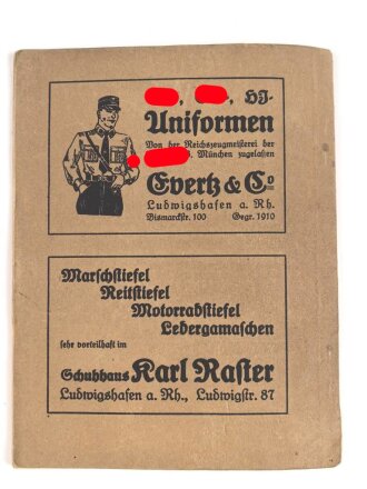 "Liederbuch der pfälzischen Nationalsozialisten" 32 Seiten, DIN A6, gebraucht