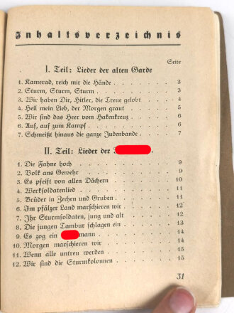 "Liederbuch der pfälzischen Nationalsozialisten" 32 Seiten, DIN A6, gebraucht