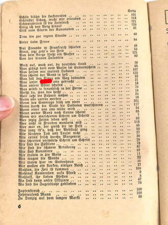 "Soldaten Kameraden - Liederbuch für Wehrmacht und Volk" 128 Seiten, DIN A6, gebraucht