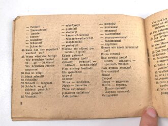 "Taschen-Dolmetscher für Frontsoldaten - Russisch" 15 Seiten, gebraucht, DIN A6, Einband hinten defekt