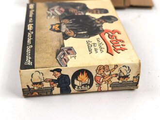 Esbit Kocher Modell 9 mit  Pack Esbit Trocken Brennstoff in der seltenen Umverpackung, In passendem Feldpostpaket