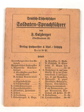 "Deutsch-Tschechischer Soldaten-Sprachführer" 36 Seiten, gebraucht, DIN A6