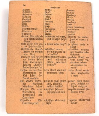 "Deutsch-Tschechischer Soldaten-Sprachführer" 36 Seiten, gebraucht, DIN A6