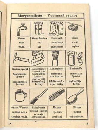 "Bilder-Wörterbuch, zur Verständigung ohne Sprachkenntnisse deutsch-russisch" Ausgabe B, 48 Seiten, gebraucht, DIN A6