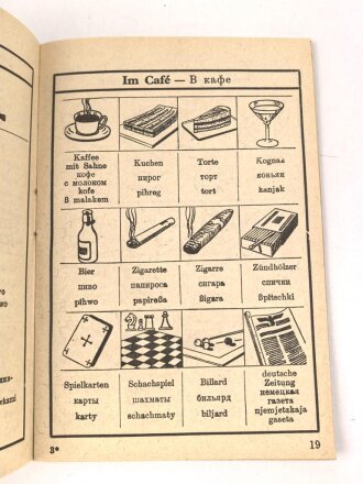 "Bilder-Wörterbuch, zur Verständigung ohne Sprachkenntnisse deutsch-russisch" Ausgabe B, 48 Seiten, gebraucht, DIN A6