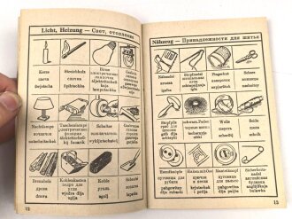 "Bilder-Wörterbuch, zur Verständigung ohne Sprachkenntnisse deutsch-russisch" Ausgabe B, 48 Seiten, gebraucht, DIN A6