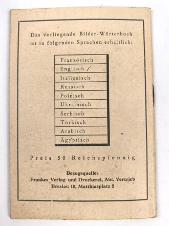 "Bilder-Wörterbuch, zur Verständigung ohne Sprachkenntnisse deutsch-russisch" Ausgabe B, 48 Seiten, gebraucht, DIN A6