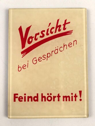 Kleiner Handspiegel "Vorsicht bei Gesprächen Feind hört mit !" 5 x 7cm