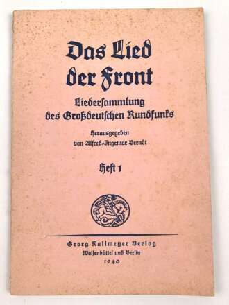 "Das Lied der Front - Liedersammlung des...