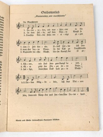 "Das Lied der Front - Liedersammlung des Großdeutsche Rundfunks" Heft 1, datiert 1940 48 Seiten, gebraucht, DIN A6