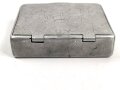 Kriegsgefangenschaft , kleine Dose aus Aluminium " Dachau 1946"  6,5 x 8,5 x 2cm