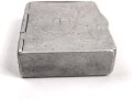 Kriegsgefangenschaft , kleine Dose aus Aluminium " Dachau 1946"  6,5 x 8,5 x 2cm