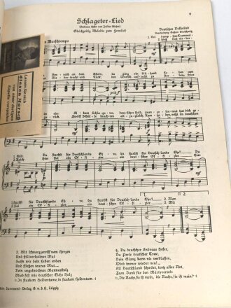 "SA Marsch Lieder", Heft 1, 48 Seiten, gebraucht, DIN A4, Mit Tesa verstärkter Einband