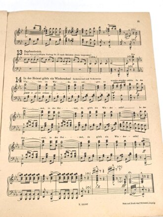 "Singend marschiert die Kompanie Marsch- und Soldatenliederfolge" 11 Seiten, gebraucht, DIN A4