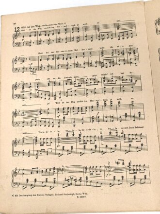 "Singend marschiert die Kompanie Marsch- und Soldatenliederfolge" 11 Seiten, gebraucht, DIN A4