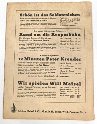 "Schön ist das Soldatenleben - Melodienfolge Bekannter Soldatenlieder" 15 Seiten, gebraucht, DIN A4