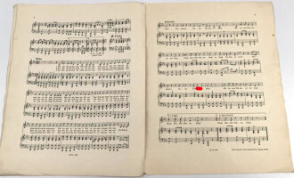 "Flieg, deutsche Fahne, flieg! - Lied und Marsch", datiert 1935, 6 Seiten, gebraucht, DIN A4