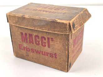 "Maggi Erbswurst" 20 Stück zu 100g ( für je 4 Teller ) , leere Umverpackung, Maße 12, 18 x 14cm