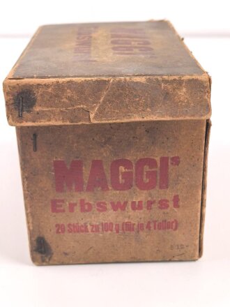 "Maggi Erbswurst" 20 Stück zu 100g ( für je 4 Teller ) , leere Umverpackung, Maße 12, 18 x 14cm