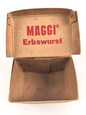 "Maggi Erbswurst" 20 Stück zu 100g ( für je 4 Teller ) , leere Umverpackung, Maße 12, 18 x 14cm