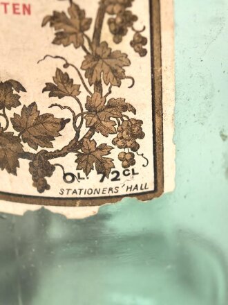 Leere Flasche " Hennessy Cognac" Wehrmachts Marketenderware. Guter Zustand, selten