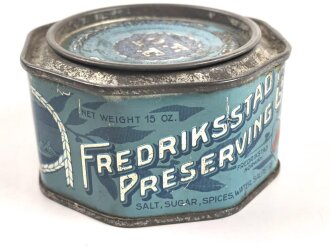 Leere Blechdose " Original Osters Ansjos" Von einem deutschen Soldaten in Norwegen mitgebracht