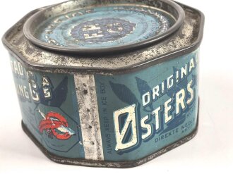 Leere Blechdose " Original Osters Ansjos" Von einem deutschen Soldaten in Norwegen mitgebracht