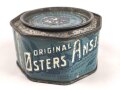 Leere Blechdose " Original Osters Ansjos" Von einem deutschen Soldaten in Norwegen mitgebracht