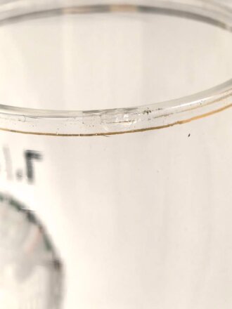 Heer, Erinnerungsglas anlässlich "Weihnachten 1937" bei Infanterie Regiment 71 ( mot) Kleiner Chip am Rand, Höhe 18cm