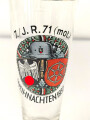 Heer, Erinnerungsglas anlässlich "Weihnachten 1937" bei Infanterie Regiment 71 ( mot) Kleiner Chip am Rand, Höhe 18cm