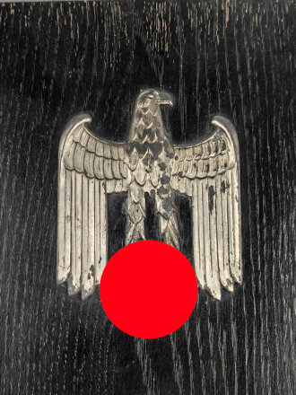 Wandplakette aus Holz. Aufgelegter , versilberter...