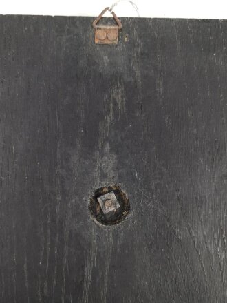 Wandplakette aus Holz. Aufgelegter , versilberter Heeresadler, Plakette " Für Bestleistungen 1937 Artillerie Regiment 9 Giessen" 19 x 25,5cm
