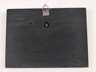 Wandplakette aus Holz. Aufgelegter , versilberter Heeresadler, Plakette " Dem besten Schützen des 4.Zuges der 4. NEA 30"  11 x 15cm