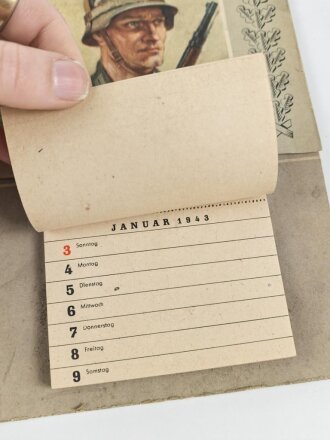 Kriegsopfer Wandkalender der Nationalsozialistischen Kriegsopferversorgung 1943. Maße etwa 16 23cm